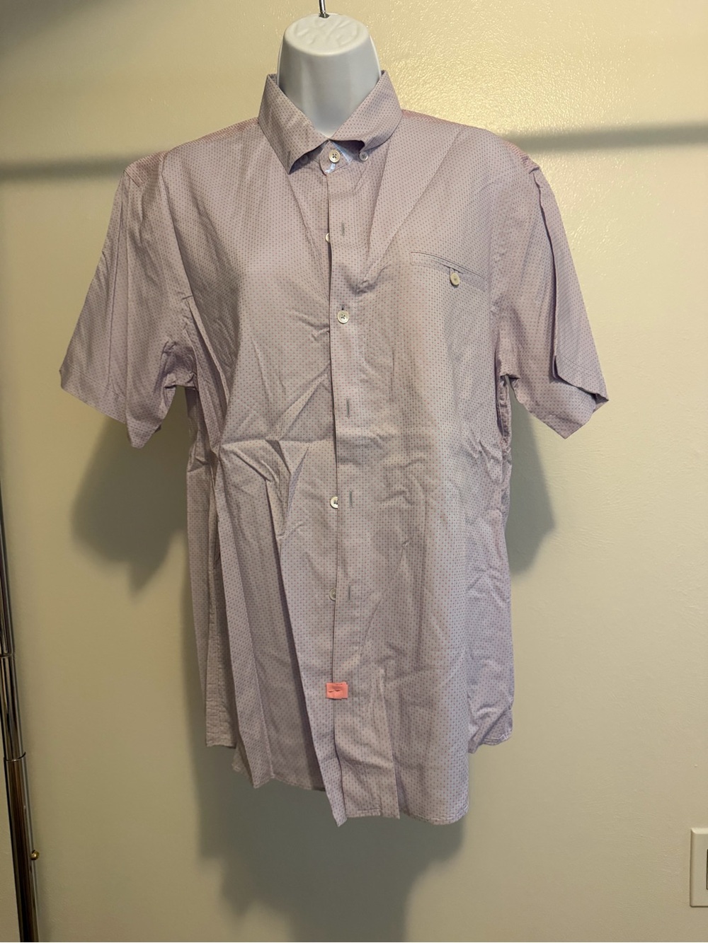 Men's Zachary Prell’s Short-Sleeve Button-Up Shirt in Light Lavender & Pink